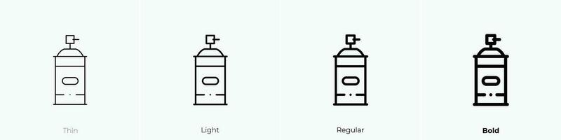 Farbe sprühen Symbol. dünn, Licht, regulär und Fett gedruckt Stil Design isoliert auf Weiß Hintergrund vektor