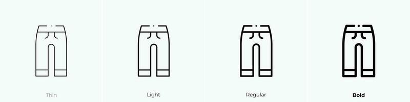 Hose Symbol. dünn, Licht, regulär und Fett gedruckt Stil Design isoliert auf Weiß Hintergrund vektor