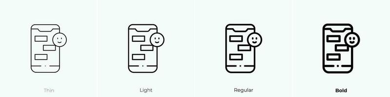 Telefon Plaudern Symbol. dünn, Licht, regulär und Fett gedruckt Stil Design isoliert auf Weiß Hintergrund vektor