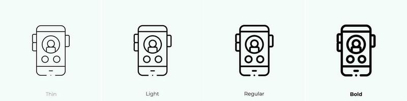 telefon ikon. tunn, ljus, regelbunden och djärv stil design isolerat på vit bakgrund vektor