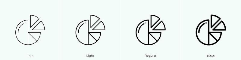 paj Diagram ikon. tunn, ljus, regelbunden och djärv stil design isolerat på vit bakgrund vektor