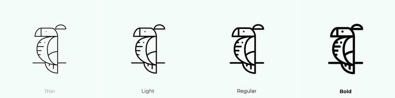 Papagei Symbol. dünn, Licht, regulär und Fett gedruckt Stil Design isoliert auf Weiß Hintergrund vektor