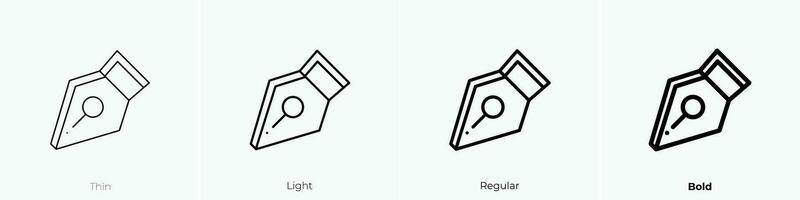 Stift Symbol. dünn, Licht, regulär und Fett gedruckt Stil Design isoliert auf Weiß Hintergrund vektor