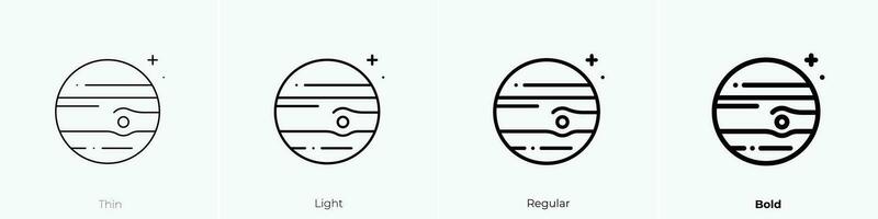 planet ikon. tunn, ljus, regelbunden och djärv stil design isolerat på vit bakgrund vektor