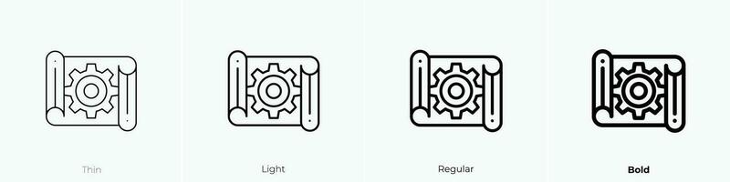 planen Symbol. dünn, Licht, regulär und Fett gedruckt Stil Design isoliert auf Weiß Hintergrund vektor