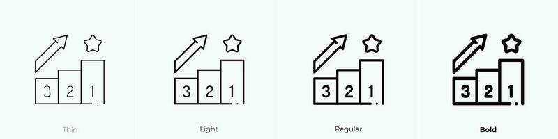 Podium Symbol. dünn, Licht, regulär und Fett gedruckt Stil Design isoliert auf Weiß Hintergrund vektor