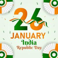 26 januari Indien republik dag design illustration i lutning stil vektor