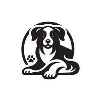 Hund Kopf Symbol. eben Stil. Karikatur Hund Gesicht. Vektor Illustration. Silhouette einfach. Tier Logo Konzept. Logo Design Vorlage.