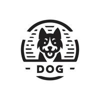 hund huvud ikon. platt stil. tecknad serie hund ansikte. vektor illustration. silhuett enkel. djur- logotyp begrepp. logotyp design mall.