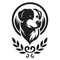 Hund Kopf Symbol. eben Stil. Karikatur Hund Gesicht. Vektor Illustration. Silhouette einfach. Tier Logo Konzept. Logo Design Vorlage.