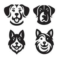 Hund Kopf Symbol. eben Stil. Karikatur Hund Gesicht. Vektor Illustration. Silhouette einfach. Tier Logo Konzept. Logo Design Vorlage.