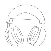 Kopfhörer kontinuierlich Single Linie Gliederung Vektor Kunst Zeichnung und einfach einer Linie minimalistisch Design