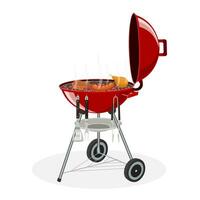 utegrill grill. picknick camping matlagning. vektor