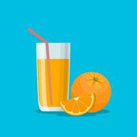 Orange Saft im ein Glas. Vitamine zum Gesundheit vektor