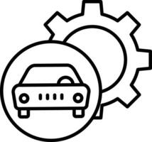 Auto Instandhaltung Gliederung Vektor Illustration Symbol