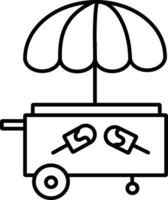 Eis Sahne Wagen Gliederung Vektor Illustration Symbol