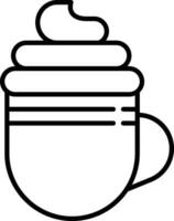 Sahne Kaffee Gliederung Vektor Illustration Symbol