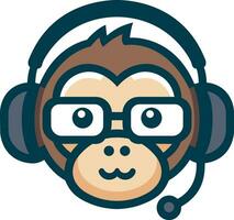 Affe mit Kopfhörer Vektor