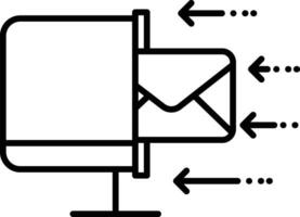 erhalten Mail Gliederung Vektor Illustration Symbol