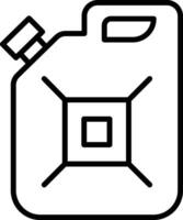 Kanister Öl Gliederung Vektor Illustration Symbol