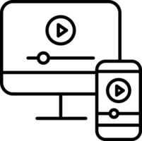 Film App Gliederung Vektor Illustration Symbol