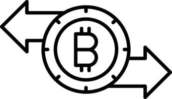 Investition Bitcoin Gliederung Vektor Illustration Symbol