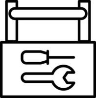 Werkzeug Kit Gliederung Vektor Illustration Symbol