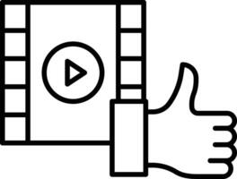 mögen Film Spule Gliederung Vektor Illustration Symbol