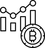 Bericht Bitcoin Bergbau Gliederung Vektor Illustration Symbol