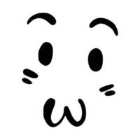 Kawaiis süß Gesicht. Manga-Stil Augen und Mund. komisch Karikatur japanisch Emoticon im anders Ausdrücke, Mega groß Satz. Ausdruck Anime Charakter und Emoticon Gesicht Illustration. Hintergrund. drucken. vektor