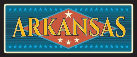 Arkansas Zustand retro Platte, uns Zinn Schild vektor