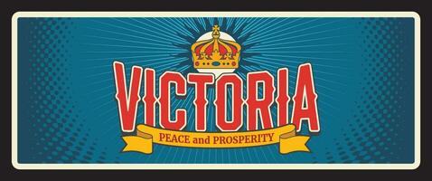 Australien Victoria Zustand Jahrgang Reise Teller vektor