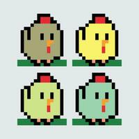 pixel konst kyckling vektor illustration
