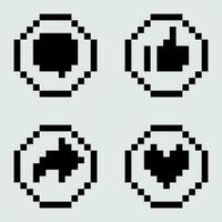 pixel retro ikoner uppsättning vektor