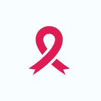Brust Krebs Bewusstsein Logo Design. Illustration Symbol Vektor