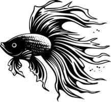 Betta Fisch, minimalistisch und einfach Silhouette - - Vektor Illustration