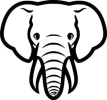 elefant, svart och vit vektor illustration