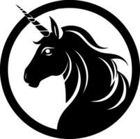 Einhorn - - schwarz und Weiß isoliert Symbol - - Vektor Illustration