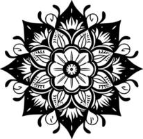 Mandala - - schwarz und Weiß isoliert Symbol - - Vektor Illustration