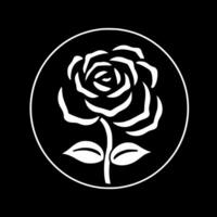 Rose - - schwarz und Weiß isoliert Symbol - - Vektor Illustration