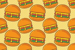 Hamburger Essen nahtlos Muster Vektor Illustration