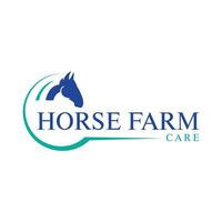 Pferd Bauernhof Pflege Logo Design modern und einfach Konzept vektor