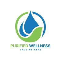 Wasser fallen gereinigt Wellness Logo Design kreativ modern einfach Konzept vektor