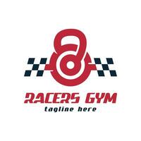 åkare Gym logotyp design kreativ begrepp modern enkel vektor