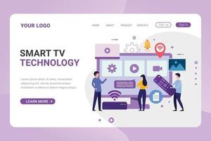 Zielseitenvorlage Smart-TV-Technologie-Designkonzept vektor