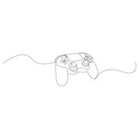 spel kontrollant enda kontinuerlig linje teckning video spel playstation gaming kontroller. ett linje dra grafisk design vektor illustration