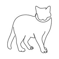 kontinuierlich einer Linie Zeichnung Katze. Kätzchen Katze Single Linie Kunst Vektor Illustration