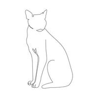 kontinuierlich einer Linie Zeichnung Katze. Kätzchen Katze Single Linie Kunst Vektor Illustration