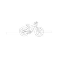 cykel enda kontinuerlig linje teckning . trendig ett linje dra design vektor illustration