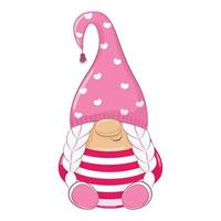 söt gnome. glad alla hjärtans dag clipart. vektor